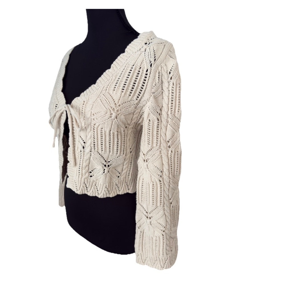 NWT Moon & Madison Cardigan Crochet Sweater Sz XS New 16” Length Bust 32”- 36” - Picture 3 of 4